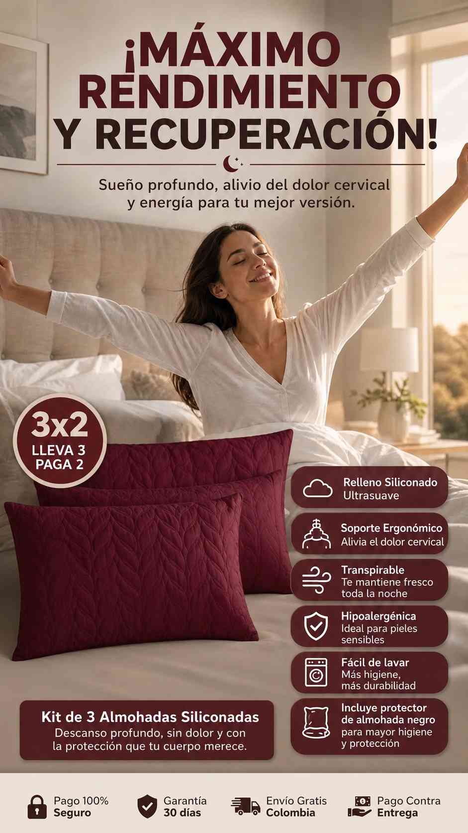 Almohadas siliconadas- Pide 2 y lleva 3