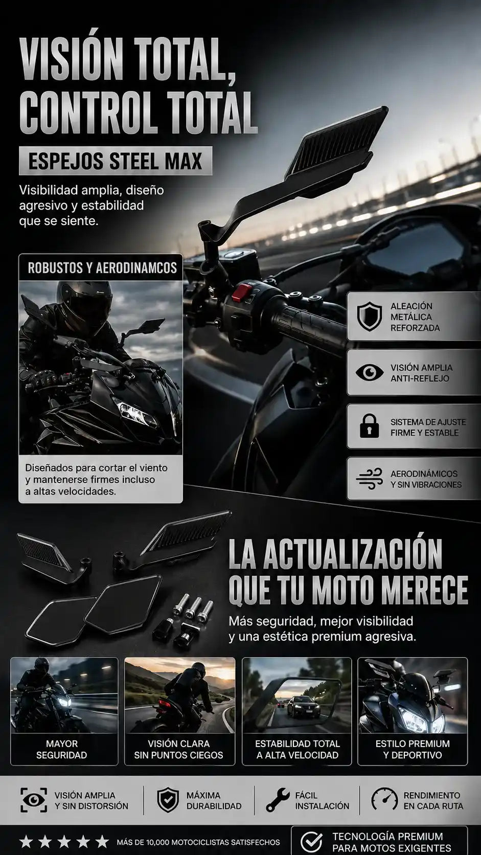 ESPEJOS RETROVISOR STEEL MAX