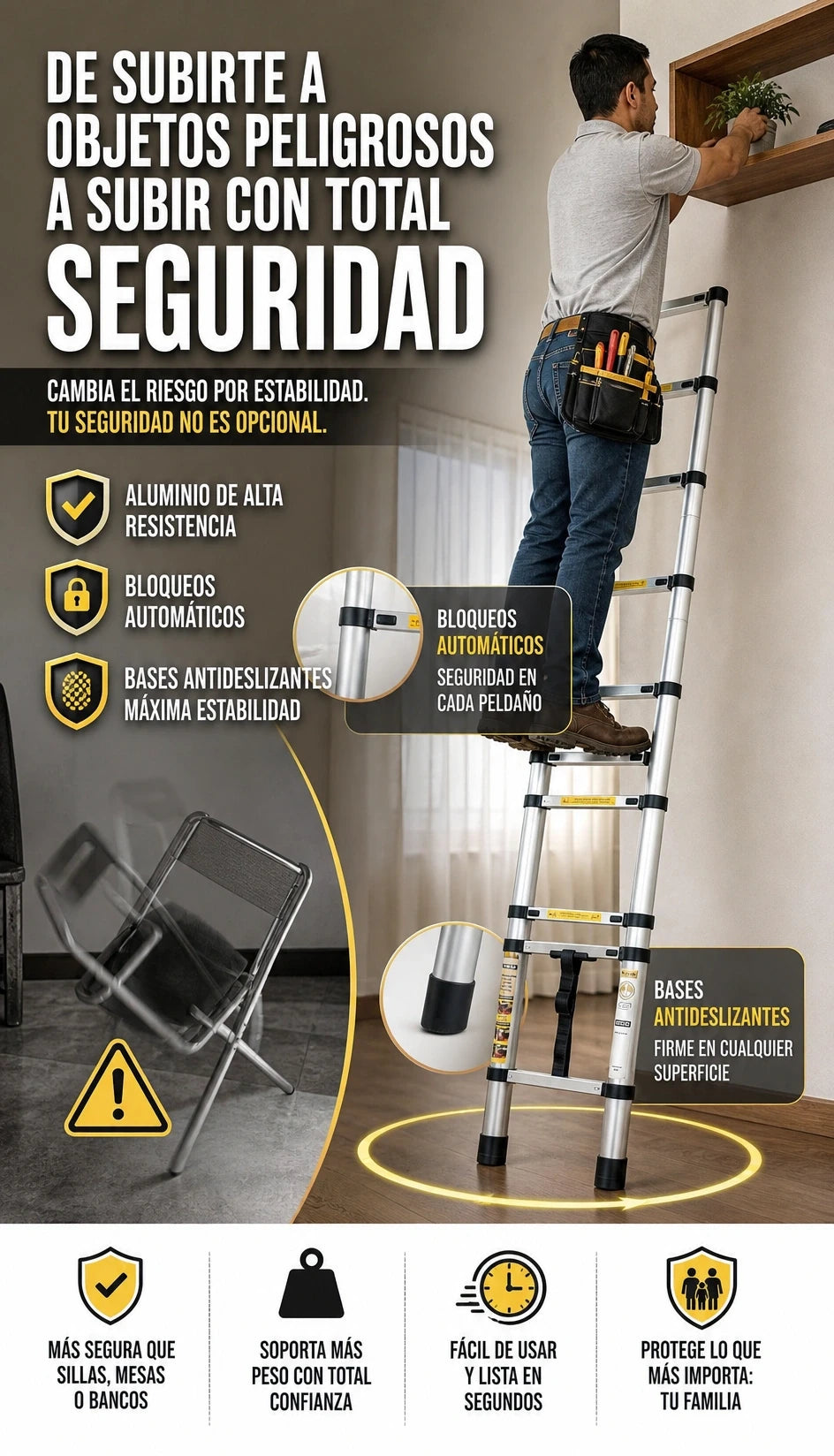 ESCALERA PORTATIL Y RETRACTIL
